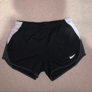 Nike dri fit black running shorts with briefs